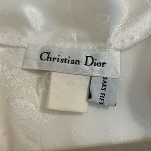 Vintage Christian Dior Saks Fifth Avenue White Evening Slip and Robe